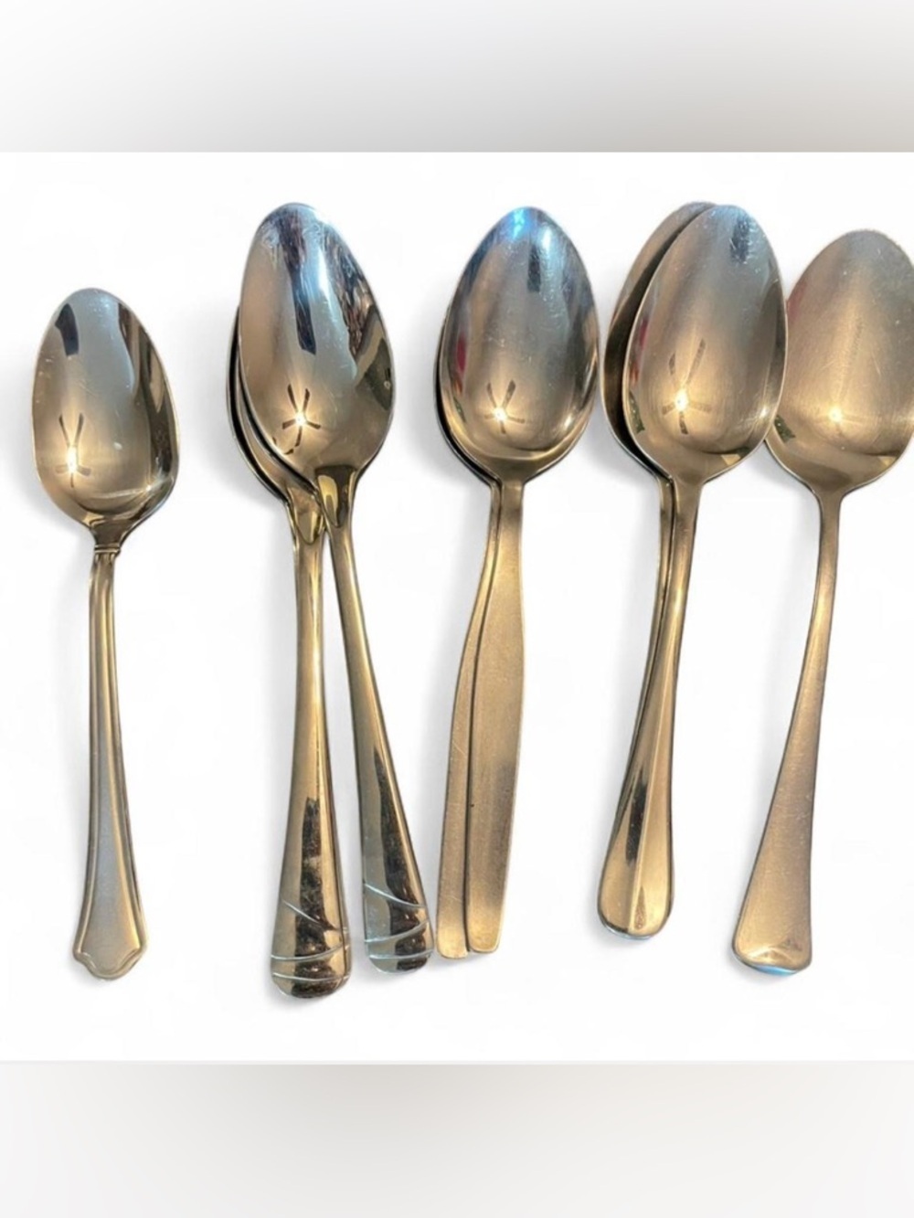9 silver Stainless Steel Spoons mixed design